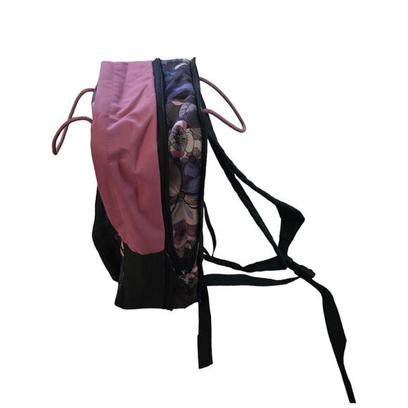 NEW NIKE TANJUN BACKPACK CU8971-020 PINK BLACK FLORAL SMALL HERITAGE SCHOOL - Picture 6 of 7